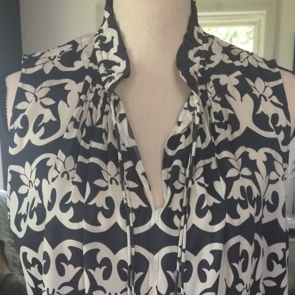 LOFT Blue/White Tunic Blouse